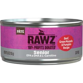 Rawz Senior Pate Canned Cat Food, Beef Green Mussels & Pumpkin