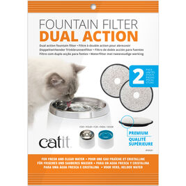 Catit Dual Action Replacement Pet Fountain Filters, 2-pack
