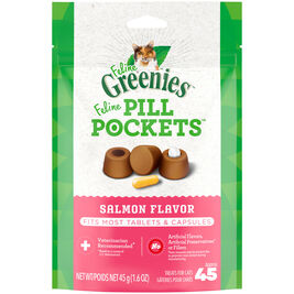 Greenies Pill Pockets Cat Treats, Salmon, 45-count