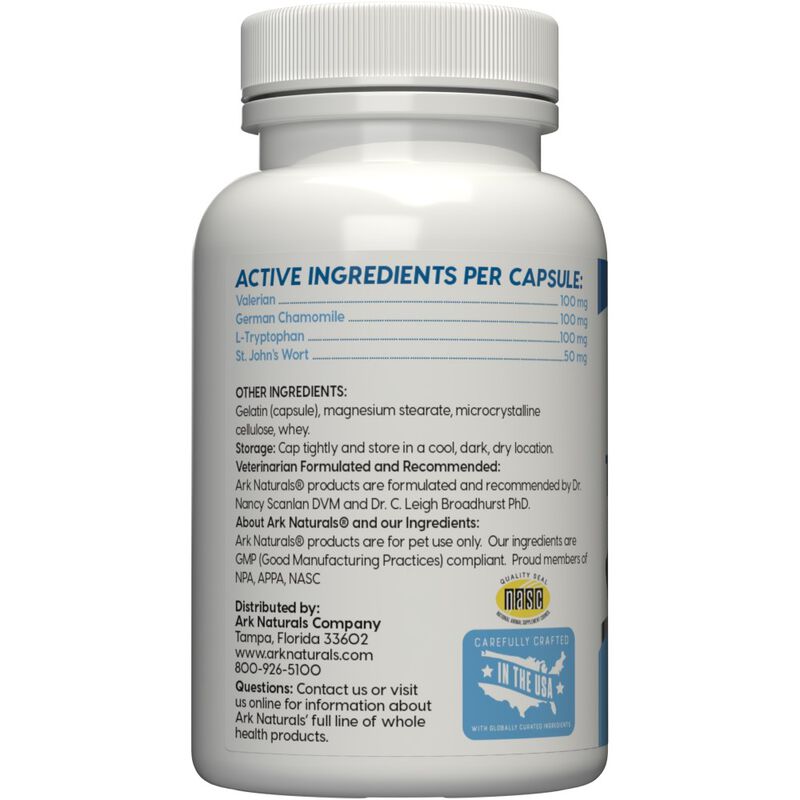 Ark Naturals Happy Traveler Capsules Dog & Cat Calming Supplement, 30-count