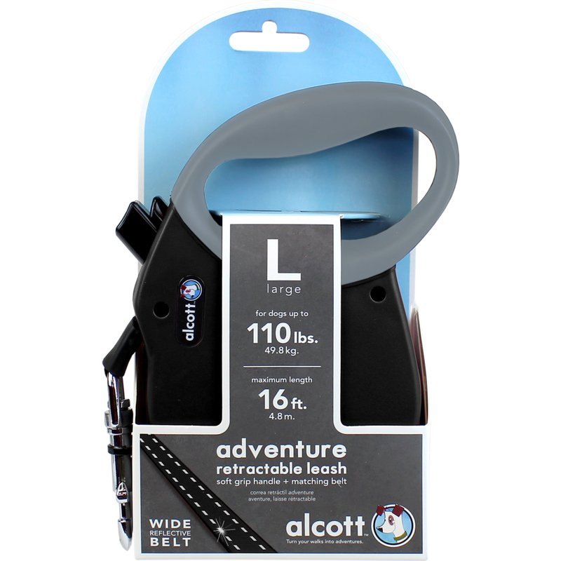 Mud Bay Buy Alcott Adventure Retractable Dog Leash Black Large