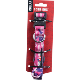 Boss Dog Tactical Dog Collar, Pink Camo