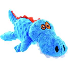 GoDog Just for Me Chew Guard Gators Dog Toy, Blue