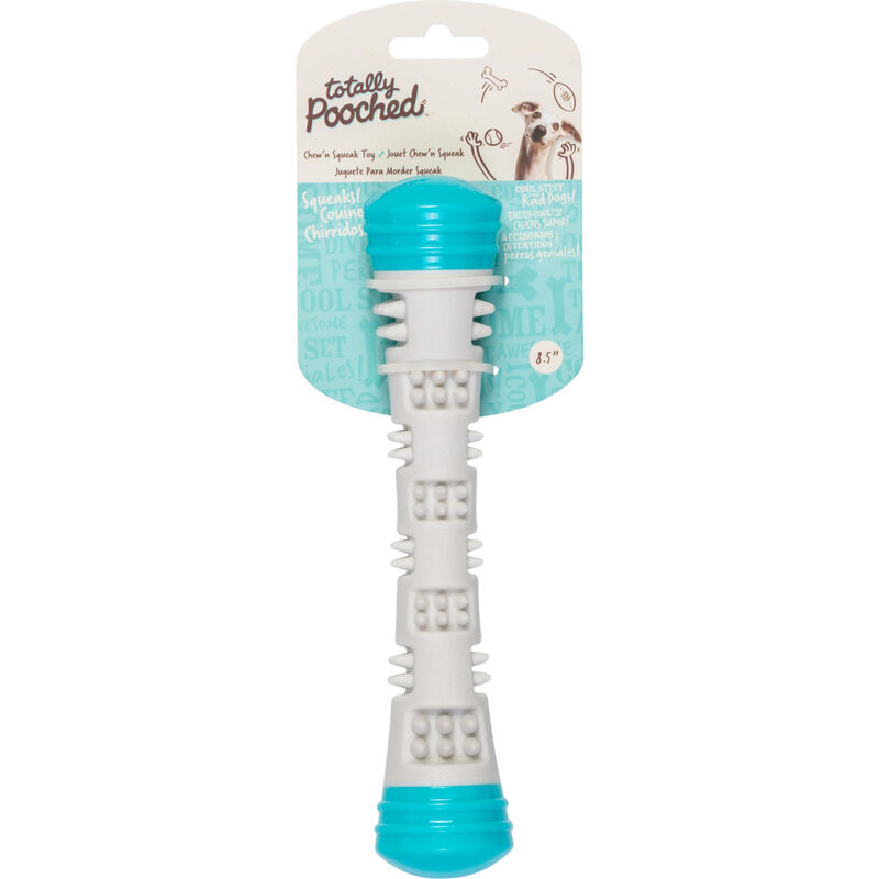 Totally Pooched Chew n' Squeak Stick Dog Toy image number null