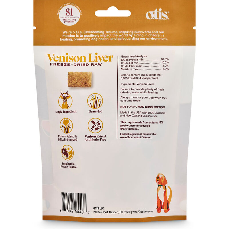 OTIS Dog Treats, Freeze-Dried Raw Venison Liver image number null