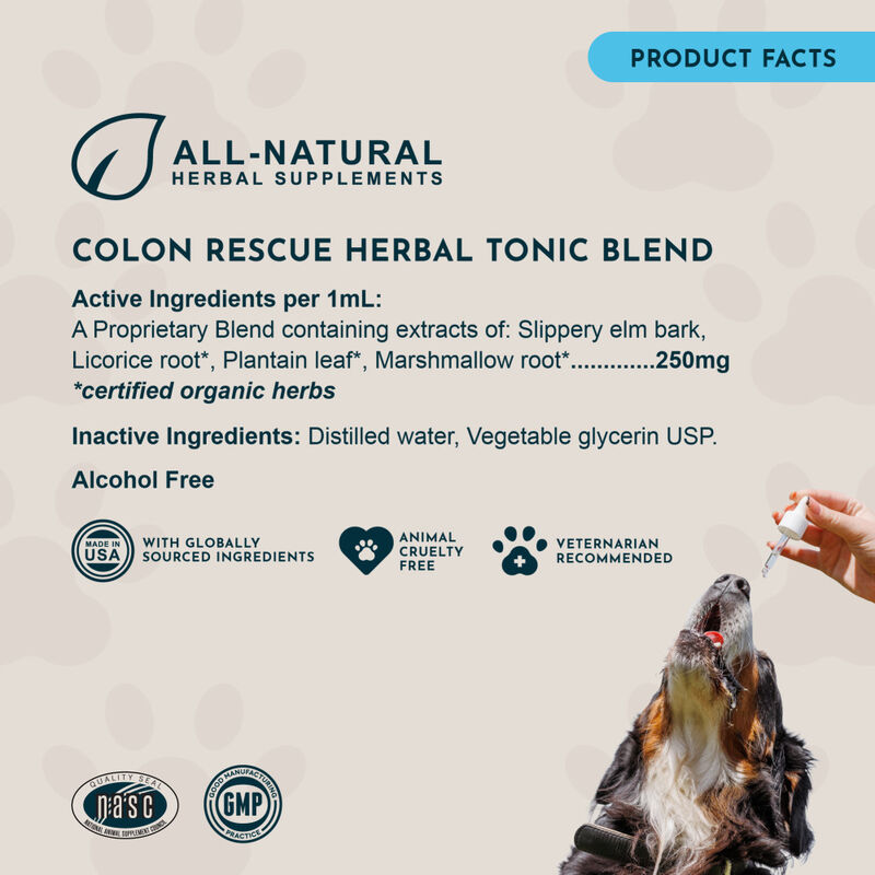 Animal Essentials Colon Rescue Herbal GI Support Dog & Cat Supplement, Liquid, 1-oz image number null