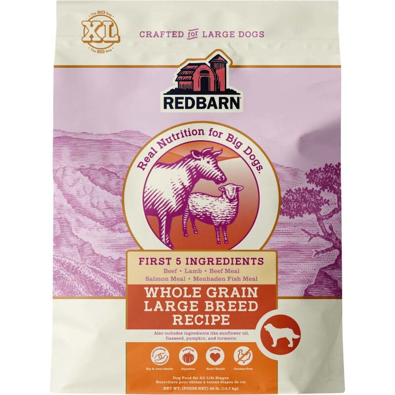 Redbarn Whole Grain Dry Dog Food, Large Breed, 28-lb image number null