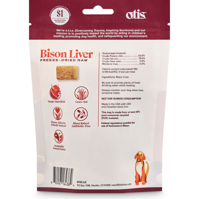 OTIS Dog Treats, Freeze-Dried Raw Bison Liver image number null