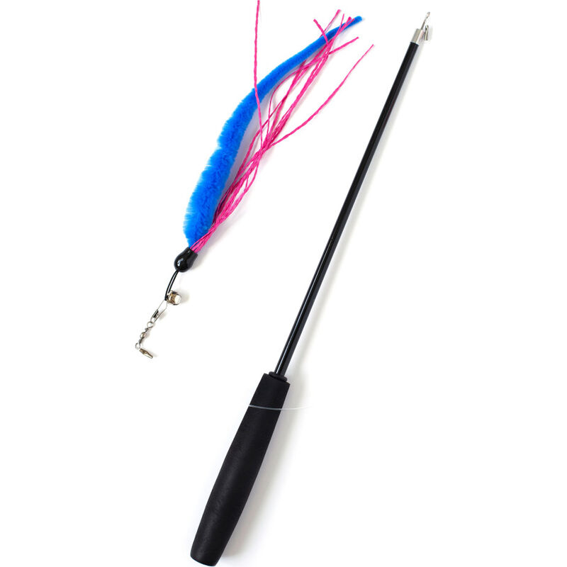 Dezi & Roo Wiggly Wand with Fuzzy Worm Attachment Cat Toy image number null