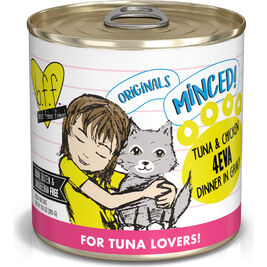 B.F.F. Best Feline Friend Originals Minced! Canned Cat Food, Tuna & Chicken 4Eva, 10-oz