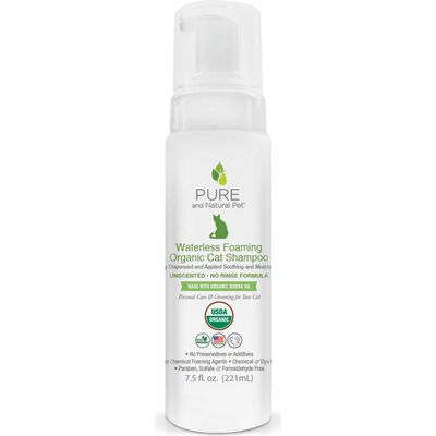 Pure and Natural Pet Waterless Foaming Organic Cat Shampoo, 7.5-oz