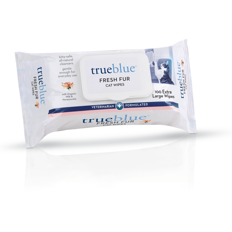 TrueBlue Fresh Fur Body & Paw Wipes for Cats, Milk & Honeysuckle, 100-count image number null