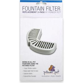 Pioneer Pet Ceramic & Stainless Steel Pet Fountain Replacement Filters, 3-pack