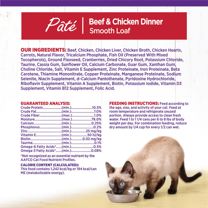 Wellness Complete Health Grain-Free Canned Cat Food, Pate, Beef & Chicken, 5.5-oz image number null