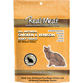The Real Meat Company Jerky Cat Treats, Chicken & Venison, 3-oz