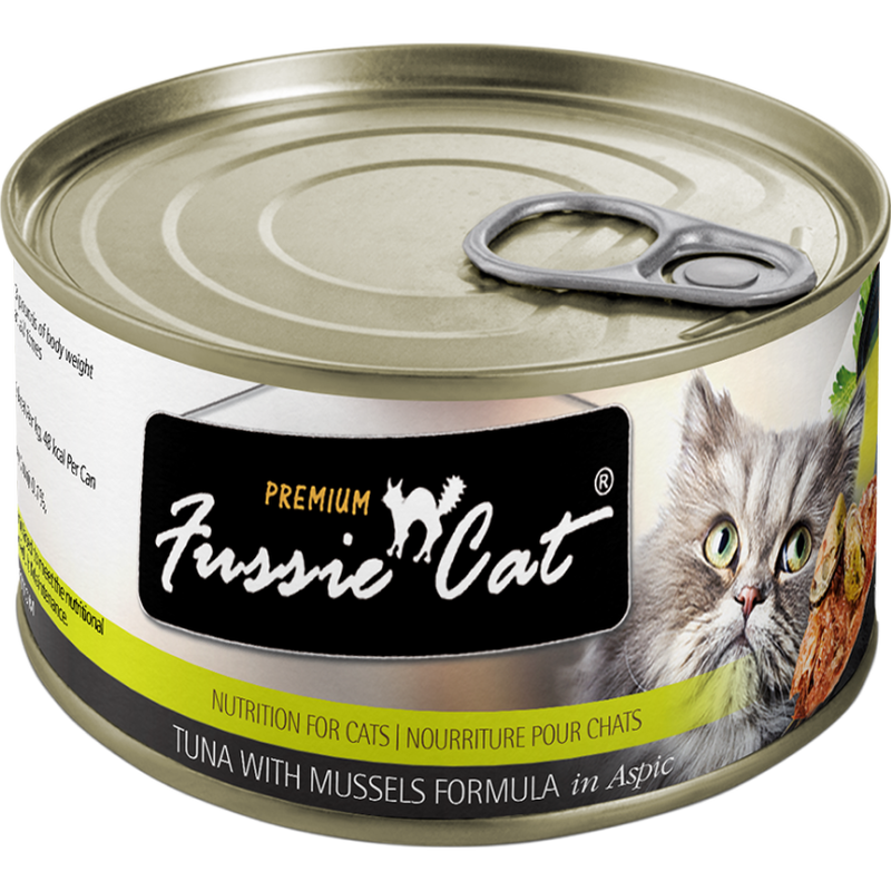 Fussie Cat Premium Canned Cat Food, Tuna & Mussels, 5.5-oz image number null