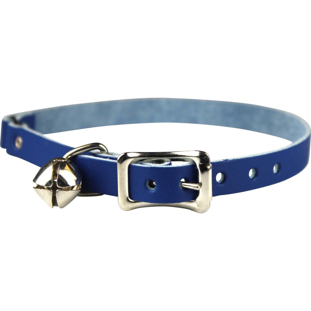 Omnipet Signature Leather Safety Stretch Cat Collar Blue