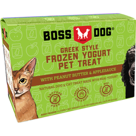 Boss Dog Frozen Yogurt Dog Treats, Peanut Butter & Applesauce, 3.5-oz, 4-pack