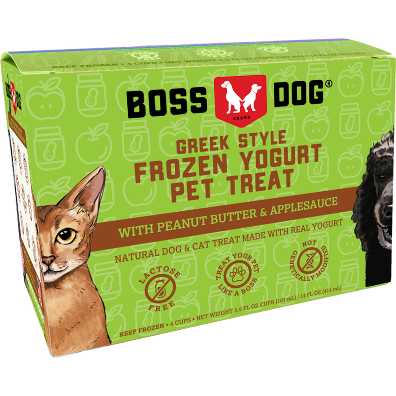 Boss Dog Frozen Yogurt Dog Treats, Peanut Butter & Applesauce, 3.5-oz, 4-pack image number null