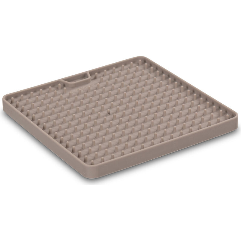 Messy Cats Silicone Reversible Interactive Feeding & Licking Cat Food Mat, Grey, 5.5-in x 5.5-in image number null