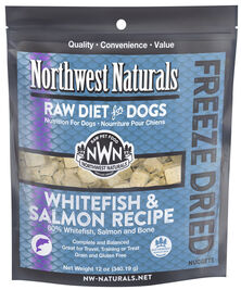 Northwest Naturals Raw Freeze-Dried Dog Food, Nuggets, Whitefish & Salmon