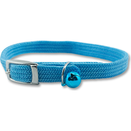 OmniPet Kool Kat Safety Stretch Nylon Cat Collar, Light Blue