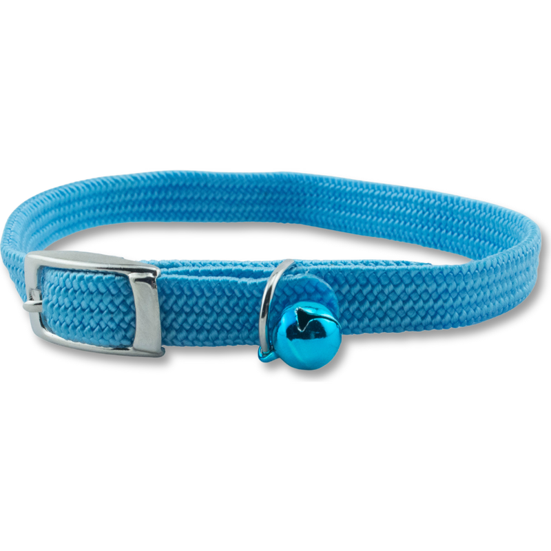 OmniPet Kool Kat Safety Stretch Nylon Cat Collar, Light Blue image number null