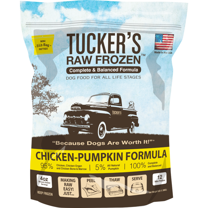 Tucker's Raw Frozen Dog Food, Chicken & Pumpkin, 3-lb image number null