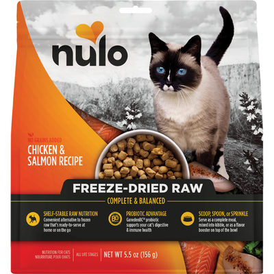 Nulo Grain-Free Freeze-Dried Raw Cat Food, Chicken & Salmon