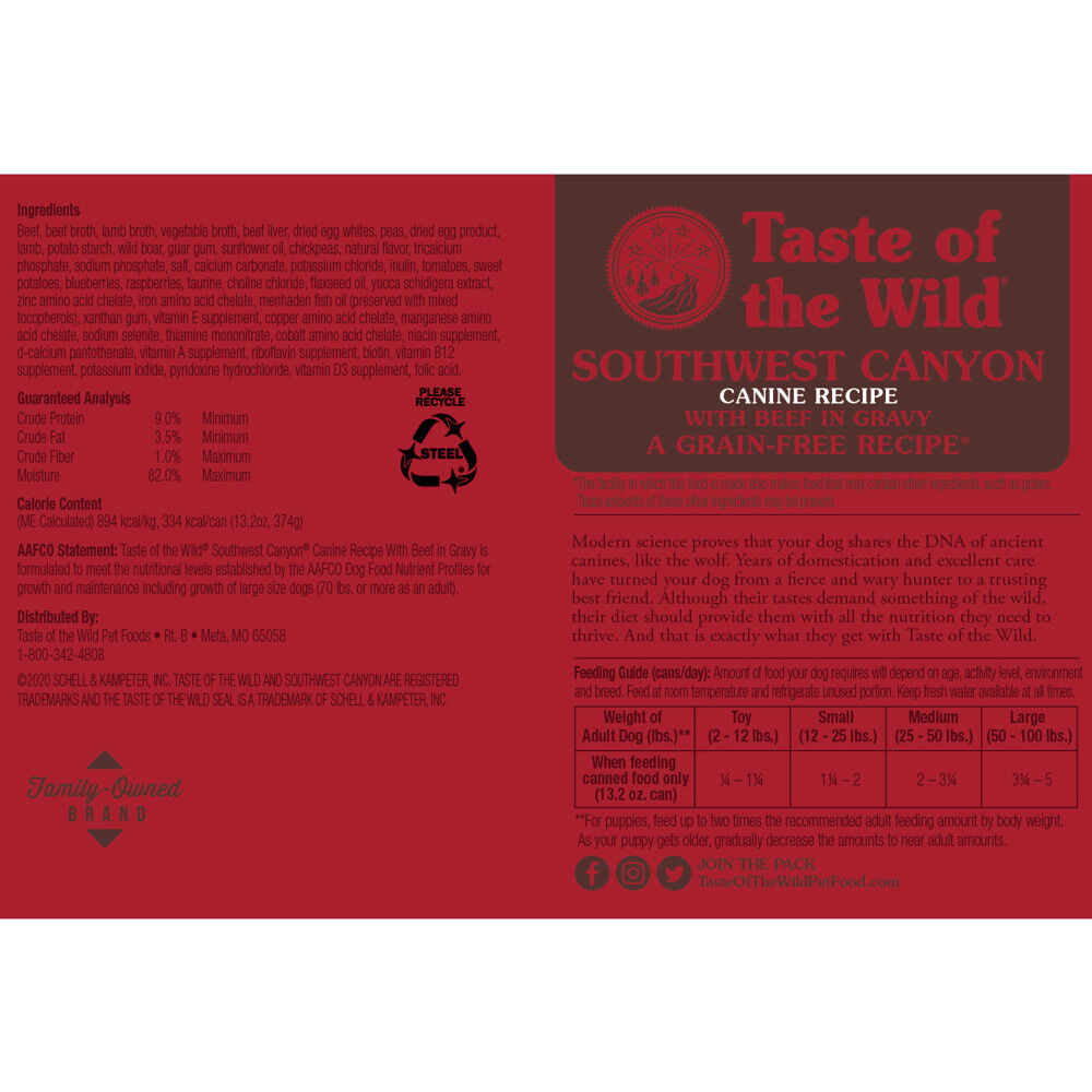 Taste of the wild top aafco approved