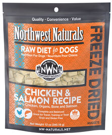 Northwest Naturals Raw Freeze-Dried Dog Food, Nuggets, Chicken & Salmon