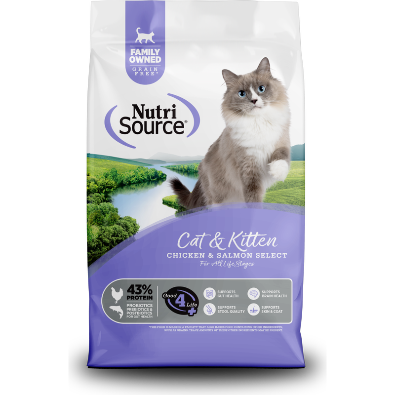 NutriSource Grain Free Dry Cat Food, Cat & Kitten, Chicken & Salmon image number null