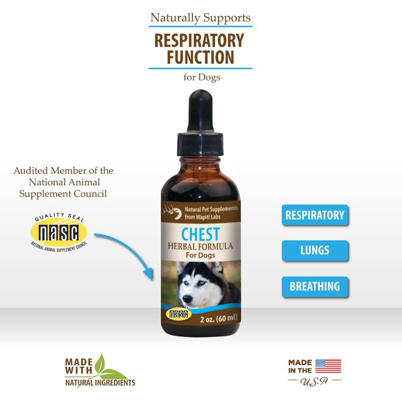 Wapiti Labs Chest Respiratory Function Herbal Dog Supplement, 2-oz image number null
