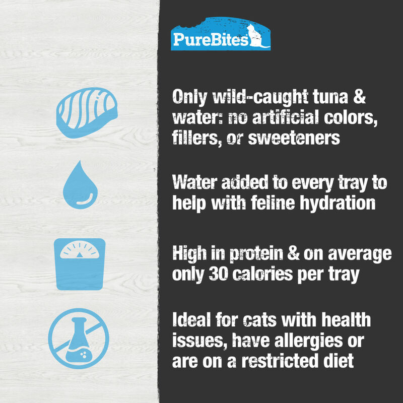 PureBites Mixers 100% Wild Tuna in Water Grain-Free Cat Food Trays, 1.76-oz
