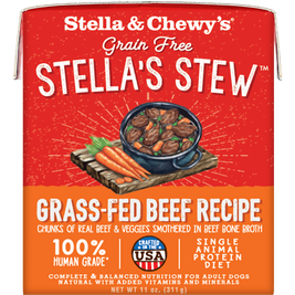 Stella & Chewy's Stella's Stew Wet Dog Food, Grass-Fed Beef, 11-oz