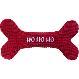 Petlou Holiday "Ho Ho Ho" Bone Dog Toy, 22-in