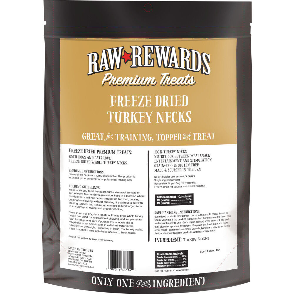 Freeze dried top turkey necks