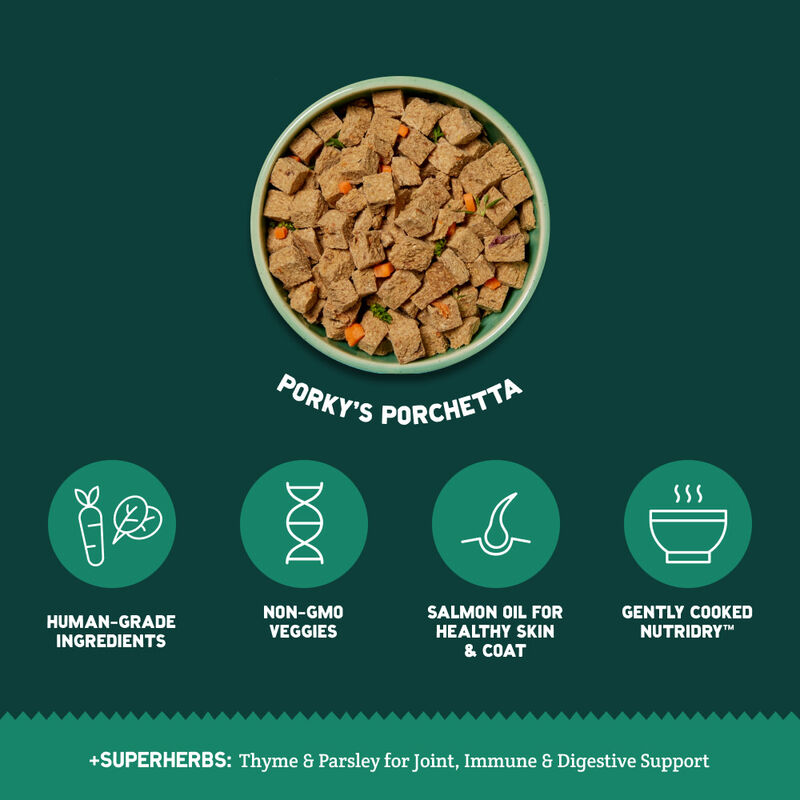 A Pup Above Whole Food Cubies Dehydrated Dog Food, Porky's Porchetta image number null