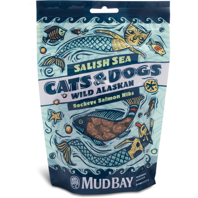 Mud Bay Salish Sea Cat Treats, Sockeye Salmon, Nibs, 5-oz