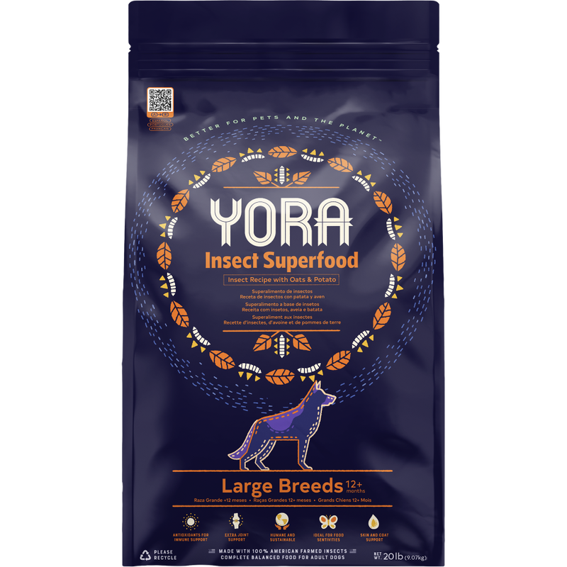 Yora Insect Superfood Dry Dog Food, Adult, Large Breed image number null