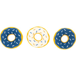 ZippyPaws Hanukkah Miniz Dog Toys, Donuts, 3-pack