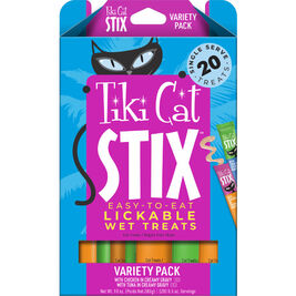 Tiki Cat Stix Lickable Cat Treats, Variety Pack, 0.5-oz, 20-pack