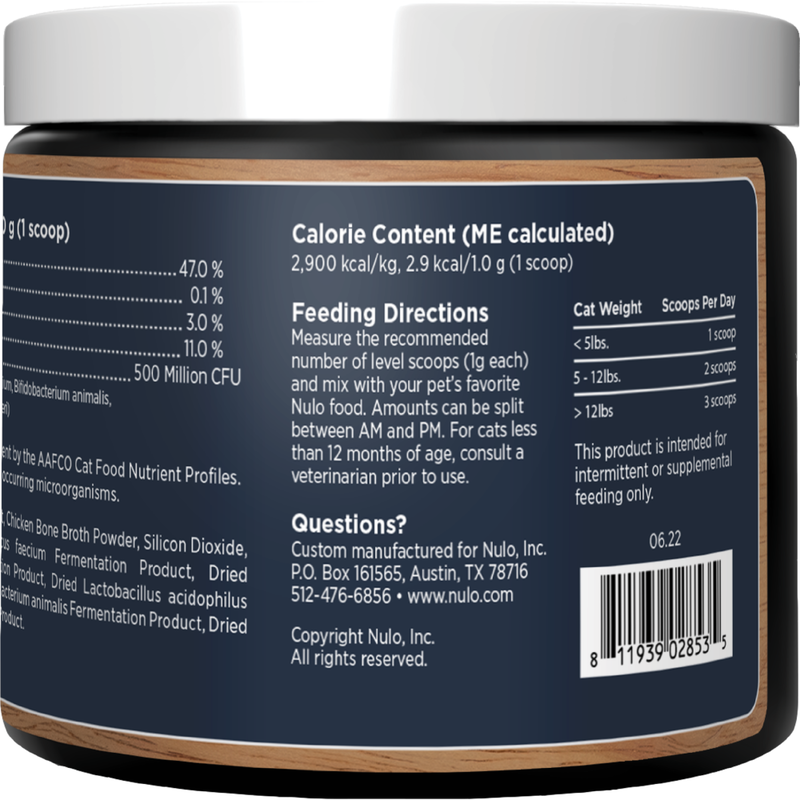 Nulo Functional Powder Cat Supplement, Gut Health, 4.2-oz image number null
