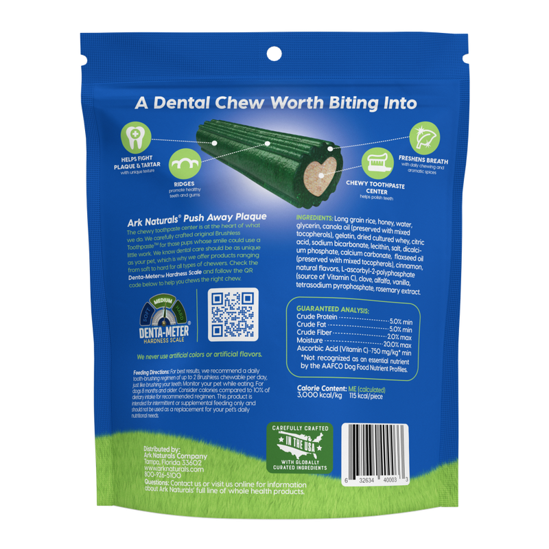 Ark Naturals Brushless Toothpaste Dog Dental Chews, Large, 18-oz image number null
