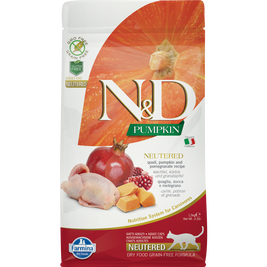 Farmina N&D Pumpkin Dry Cat Food, Quail & Pomegranate, Neutered