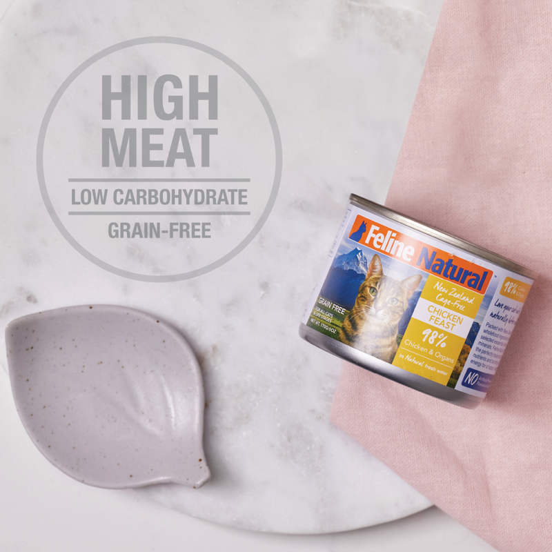 Feline Natural Canned Cat Food, Chicken & Venison, 6-oz image number null