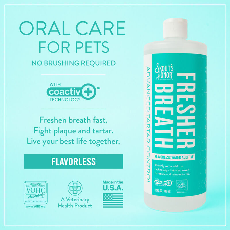 Skout's Honor Oral Care Water Additive for Pets, Flavorless, 32-oz image number null