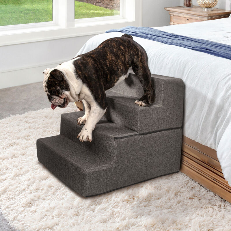 Arlee Pet Products Folding Foam Pet Steps, 22-in x 16-in x 28-in, Grey image number null