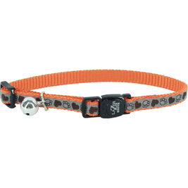 Coastal Lazer Brite Reflective Adjustable Breakaway Cat Collar, Orange Paws