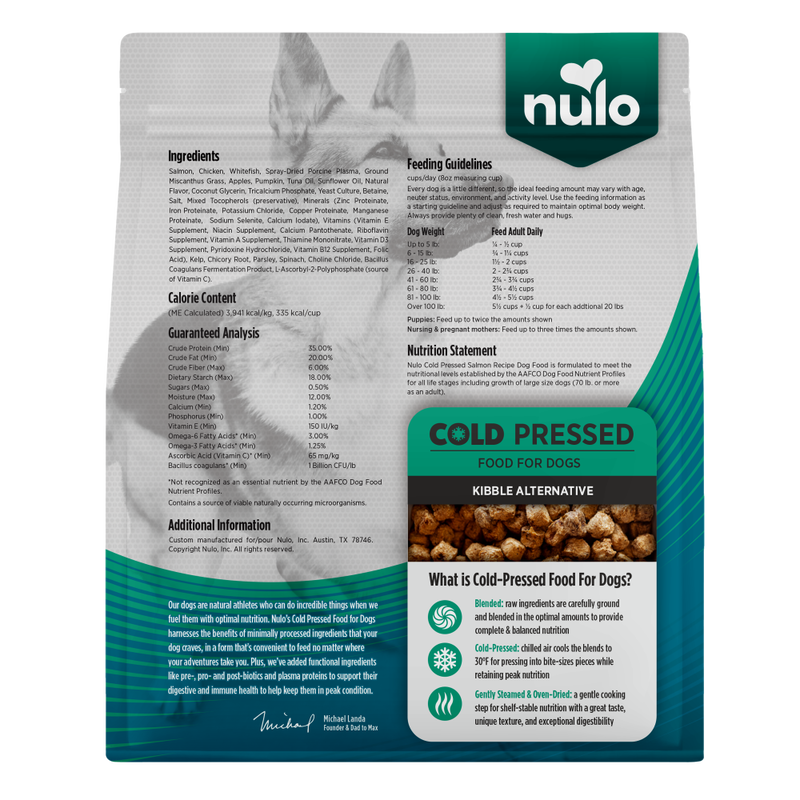 Nulo Cold Pressed Dry Dog Food, Salmon image number null